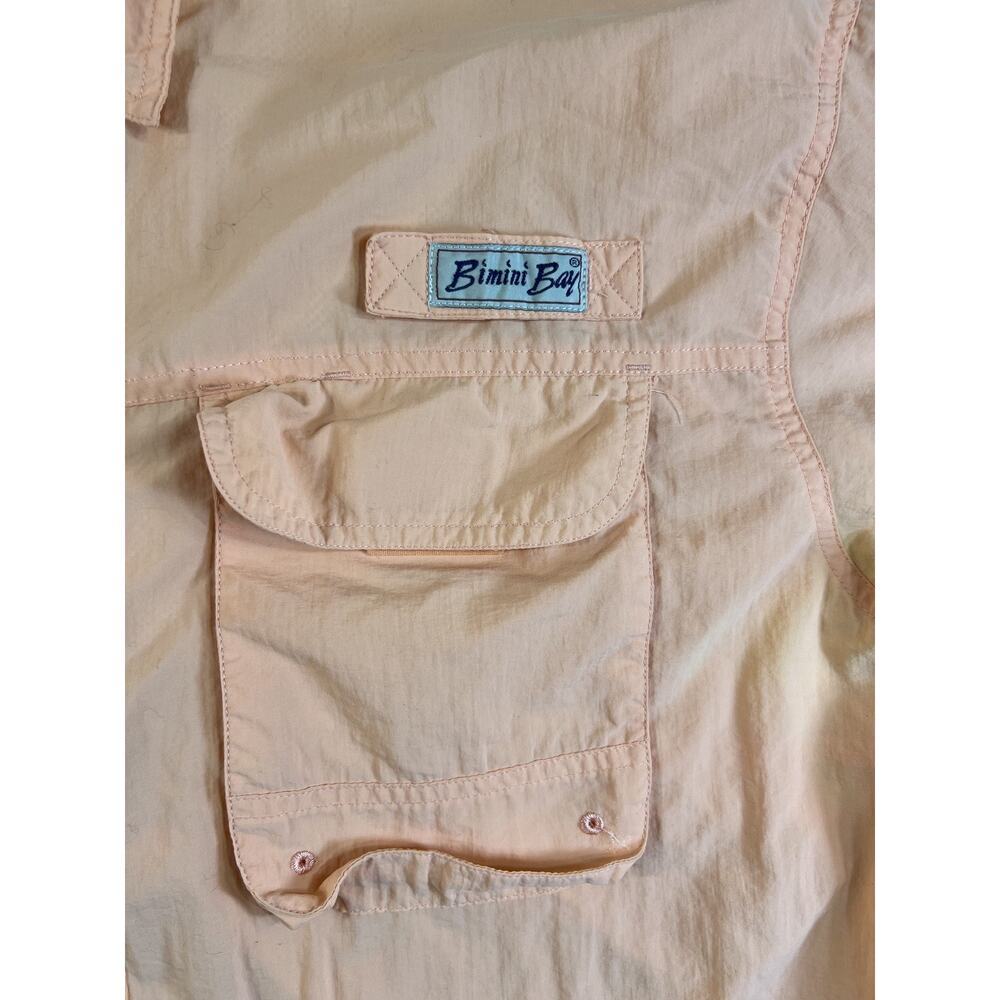 Bimini Bay Fishing Shirt Mens XL Peach Long Sleeve Vented Performance Pockets - Picture 8 of 15